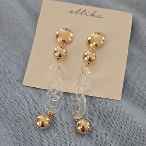 Ettika Gold/Acrylic Dangle Earrings
